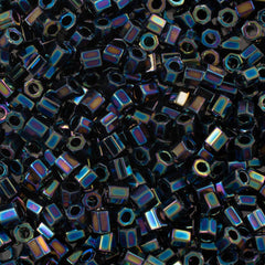 Miyuki Hex Cut Delica Seed Bead 8/0 Black Rainbow 2-inch Tube DBLC5