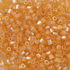 Miyuki Hex Cut Delica Seed Bead 8/0 Transparent Light Topaz 2-inch Tube DBLC99