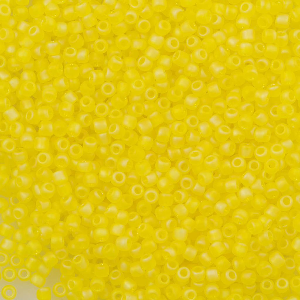 Toho Round Seed Bead 11/0 Transparent Matte Lemon AB (175F)