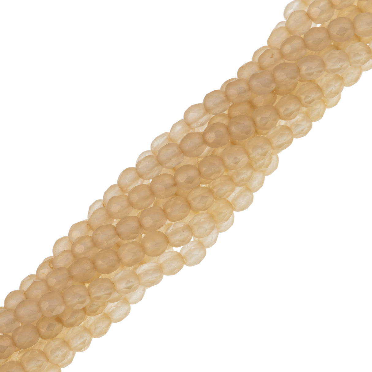 100 Czech Fire Polished 4mm Round Bead Gold Suede Lamé (79081CR)
