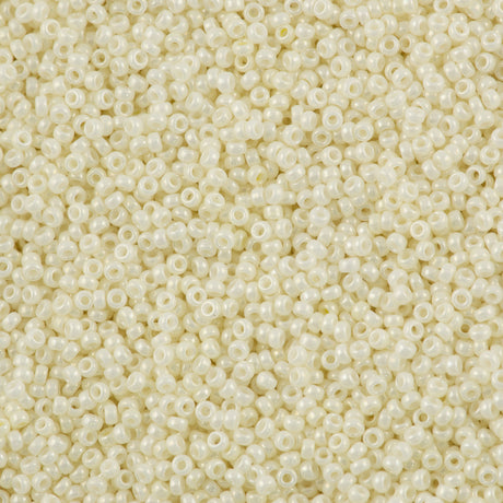 Miyuki Round Seed Bead 15/0 Cream Ceylon 2-inch Tube (594)