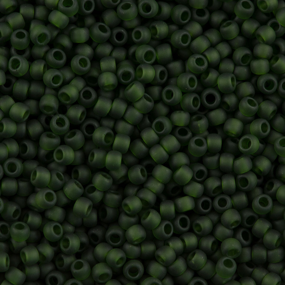 Toho Round Seed Beads 6/0 Transparent Matte Moss 2.5-inch tube (940F)