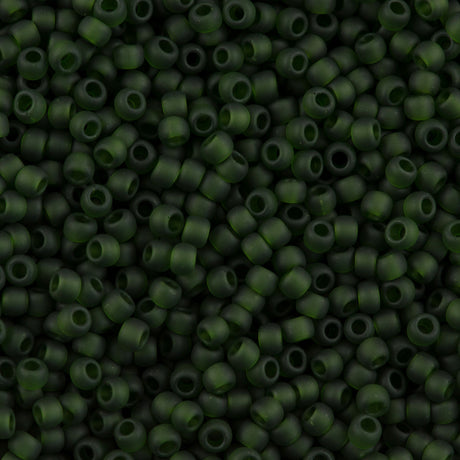 Toho Round Seed Beads 6/0 Transparent Matte Moss 2.5-inch tube (940F)