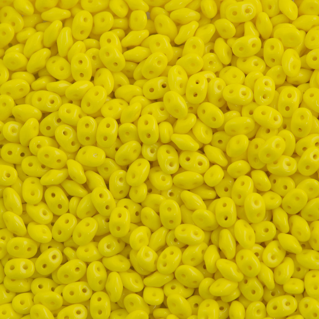 Super Duo 2x5mm Two Hole Beads Opaque Yellow (83120)