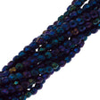 100 Czech Fire Polished 3mm Round Beads Blue Iris (21435)