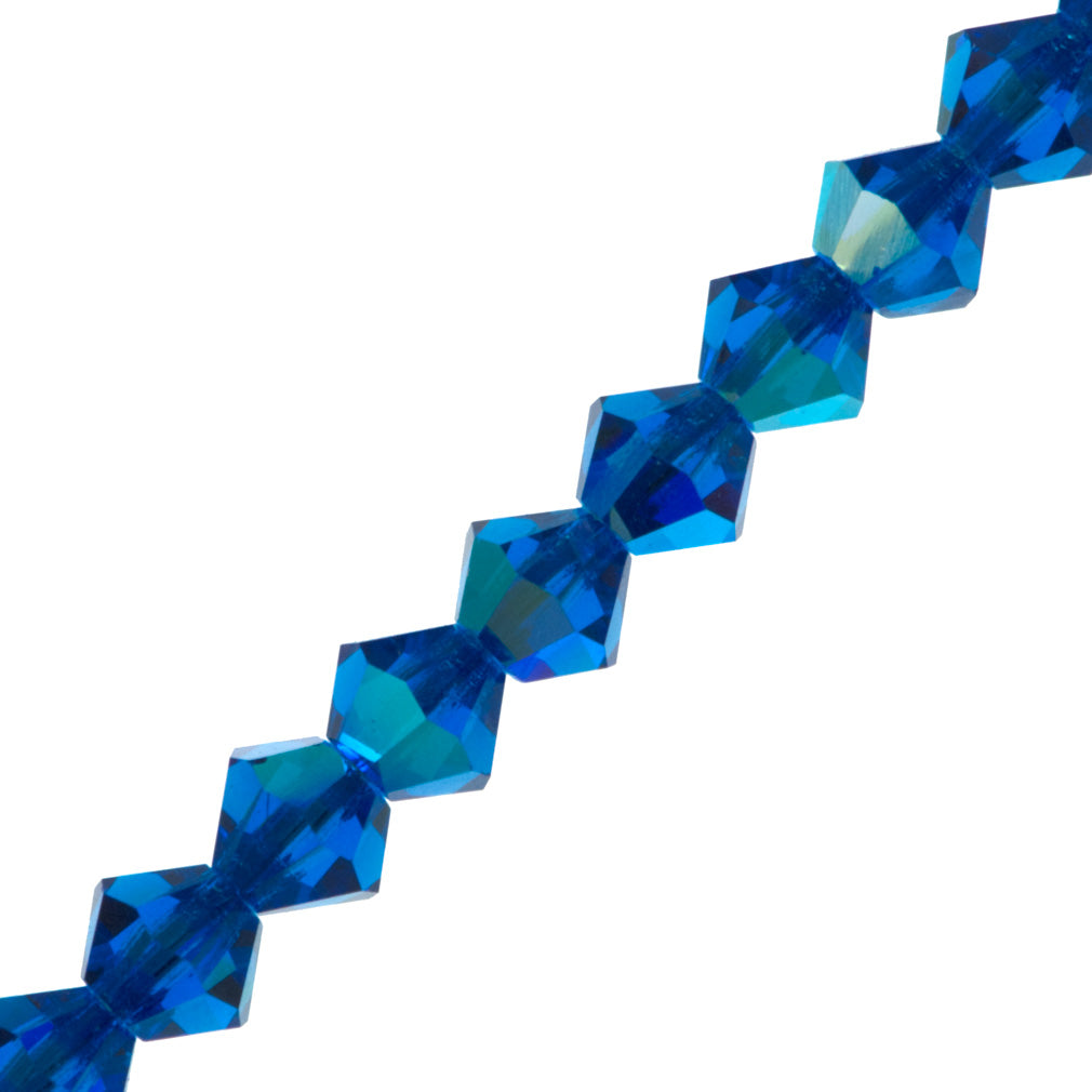 72 Preciosa Crystal 6mm Bicone Bead Capri Blue AB (60310AB)
