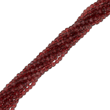 100 Czech Fire Polished 4mm Round Bead Pearl Fuchsia (67080)
