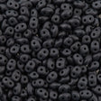 Super Duo 2x5mm Two Hole Beads Matte Jet (23980M)