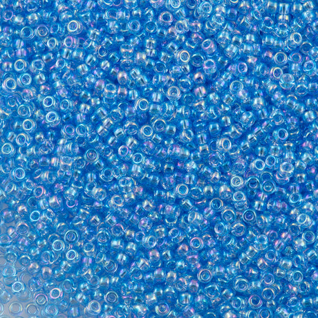 50g Miyuki Round Seed Bead 11/0 Transparent Light Sapphire AB (299)