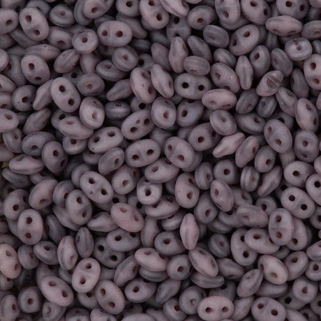 Super Duo 2x5mm Two Hole Beads Matte Milky Amethyst (21010M)