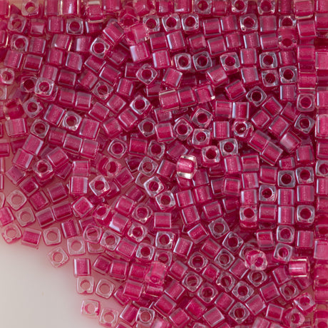 Miyuki 1.8mm Cube Seed Bead Inside Color Lined Rose Luster (2603)