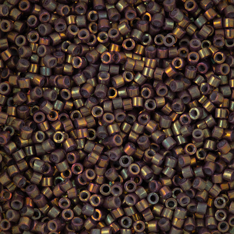 Miyuki Delica Seed Bead 11/0 Metallic Dusty Mauve Gold Iris DB1011
