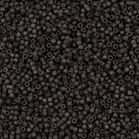 25g Miyuki Delica seed bead 11/0 Galvanized Matte Graphite DB1175