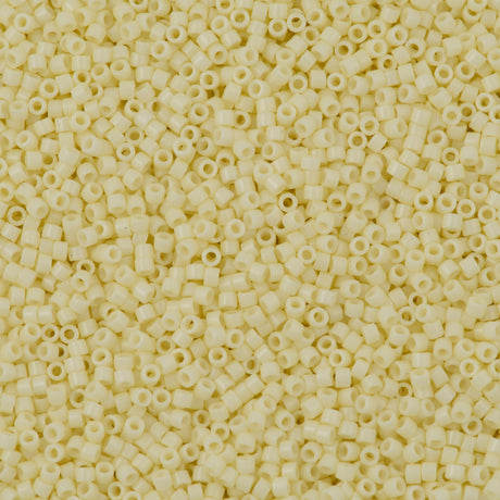 25g Miyuki Delica Seed Bead 11/0 Opaque Glazed Whip Butter DB1491