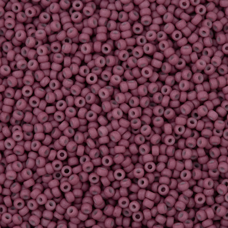 50g Miyuki Round Seed Bead 11/0 Opaque Matte Dyed Old Rose (2046)