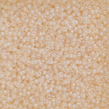 Miyuki Round Seed Bead 15/0 Inside Color Lined Pale Peach AB (281)