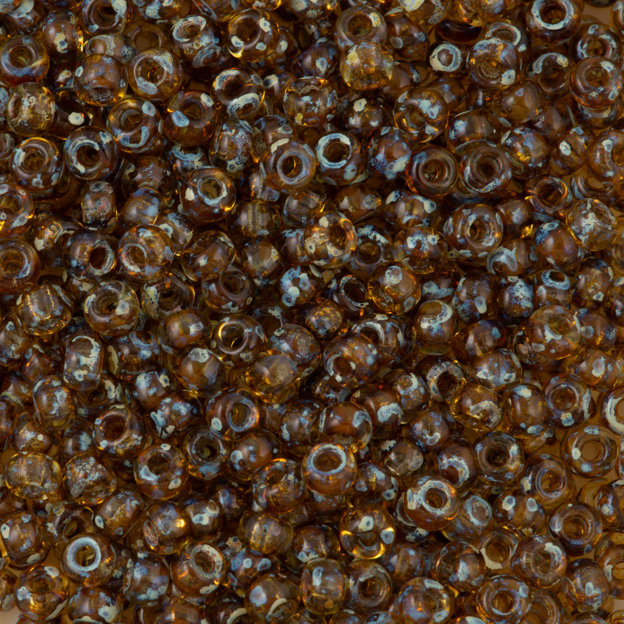 Miyuki Round Seed Bead 6/0 Transparent Saffron Picasso (4501)