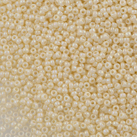 Miyuki Round Seed Bead 11/0 Opaque Light Beige AB 22g Tube (486)