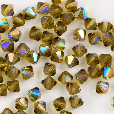 72 Preciosa Crystal 6mm Bicone Bead Gold Beryl AB (10430AB)