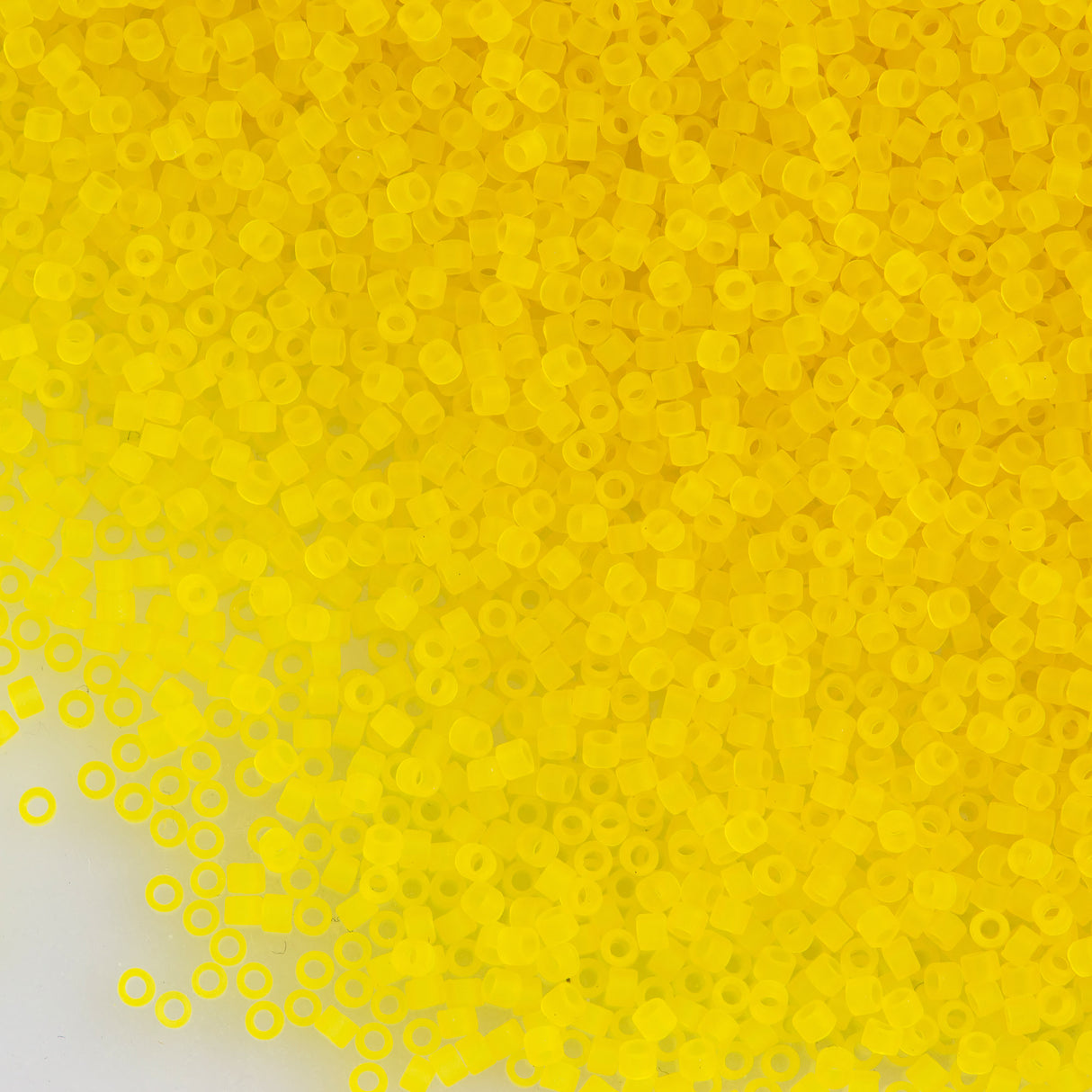 Miyuki Delica Seed Bead 11/0 Matte Transparent Yellow 2-inch Tube DB743