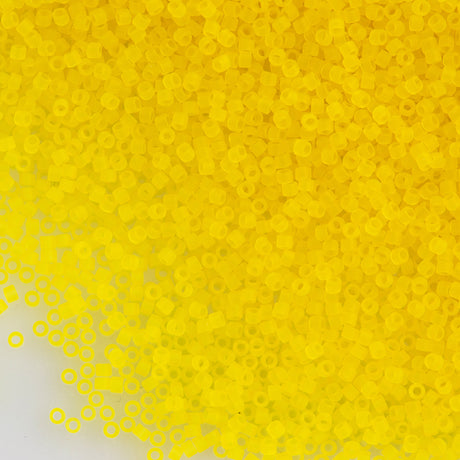 Miyuki Delica Seed Bead 11/0 Matte Transparent Yellow 2-inch Tube DB743