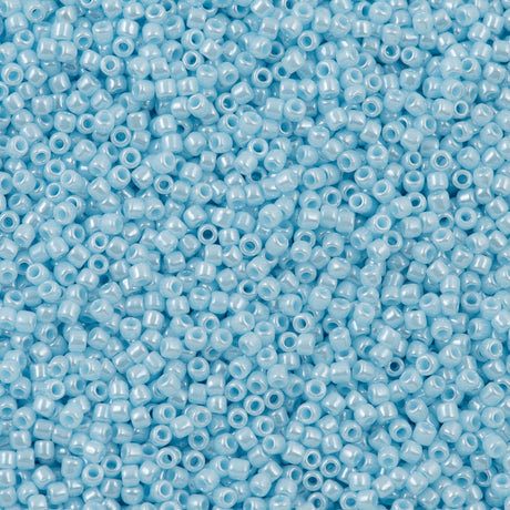 50g Toho Round Seed Bead 11/0 Opaque Luster Baby Blue (124)