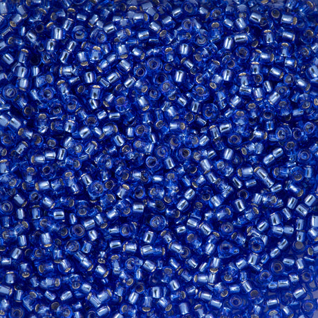 Toho Round Seed Bead 15/0 Silver Lined Montana Blue (35)