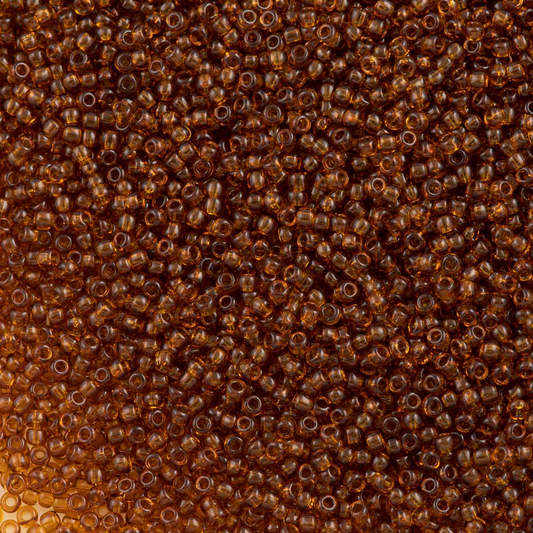 Czech Seed Bead 11/0 Transparent Medium Topaz 50g (10090)