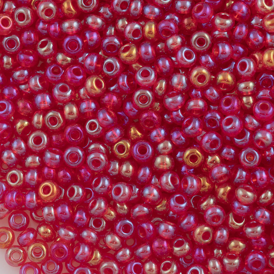 Czech Seed Bead 11/0 Light Ruby AB (91070)