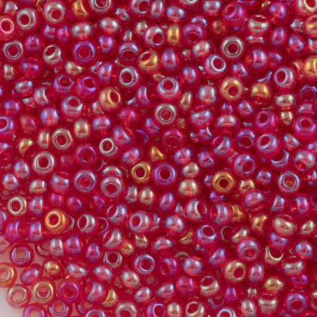 Czech Seed Bead 11/0 Light Ruby AB (91070)