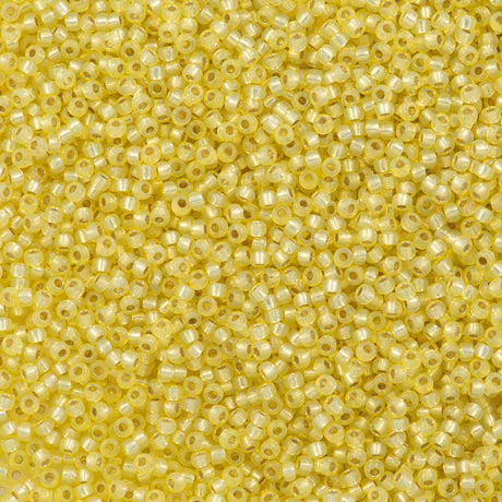 Miyuki Round Seed Bead 11/0 Silver Lined Dyed Pale Yellow 22g Tube (554)