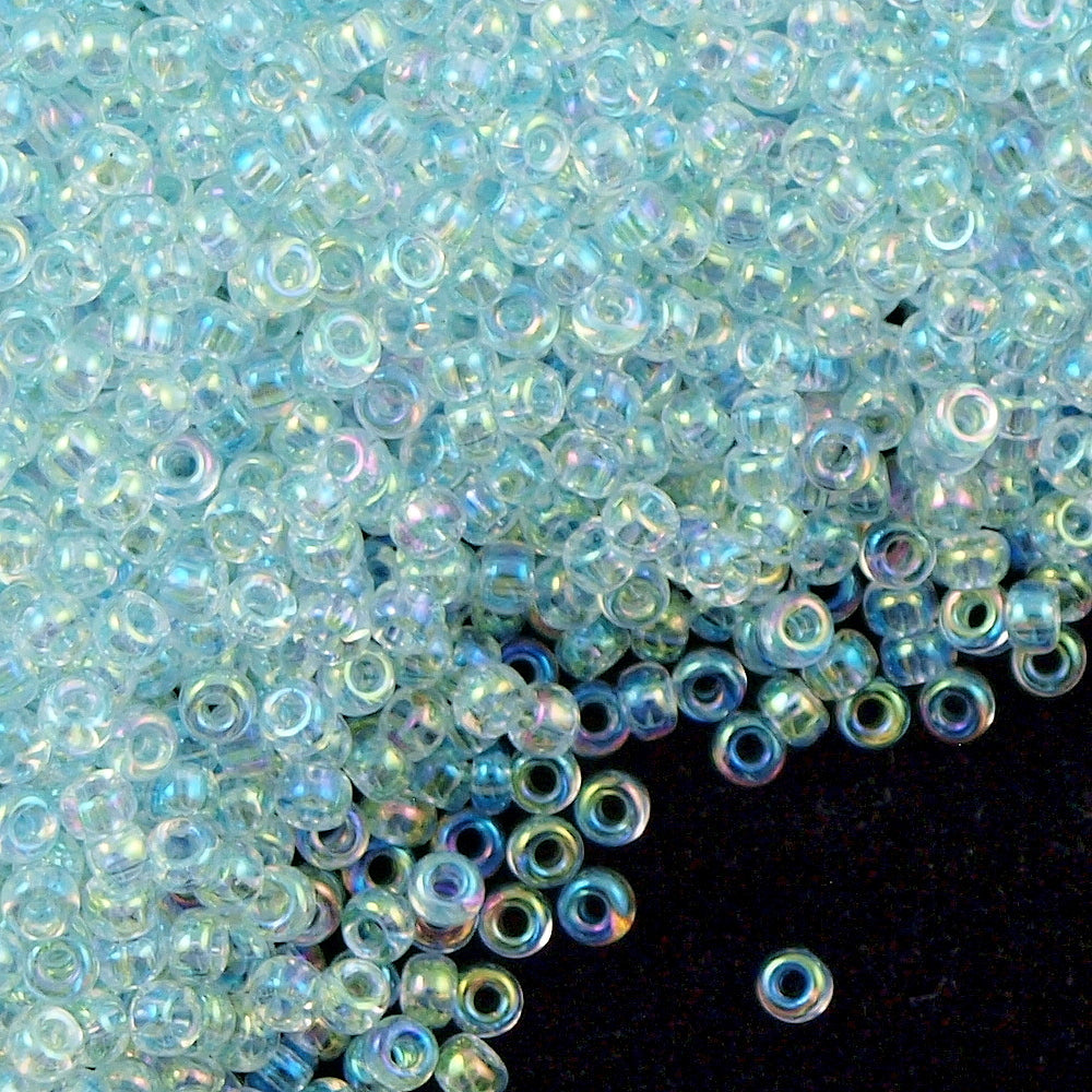 Miyuki Round Seed Bead 8/0 Inside Color Lined Glacier Blue AB 22g Tube (269)