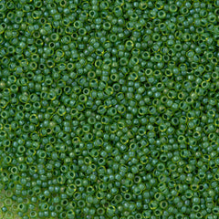 Miyuki Round Seed Bead 11/0 Semi-Matte Jade Lined Yellow 22g Tube (1926)