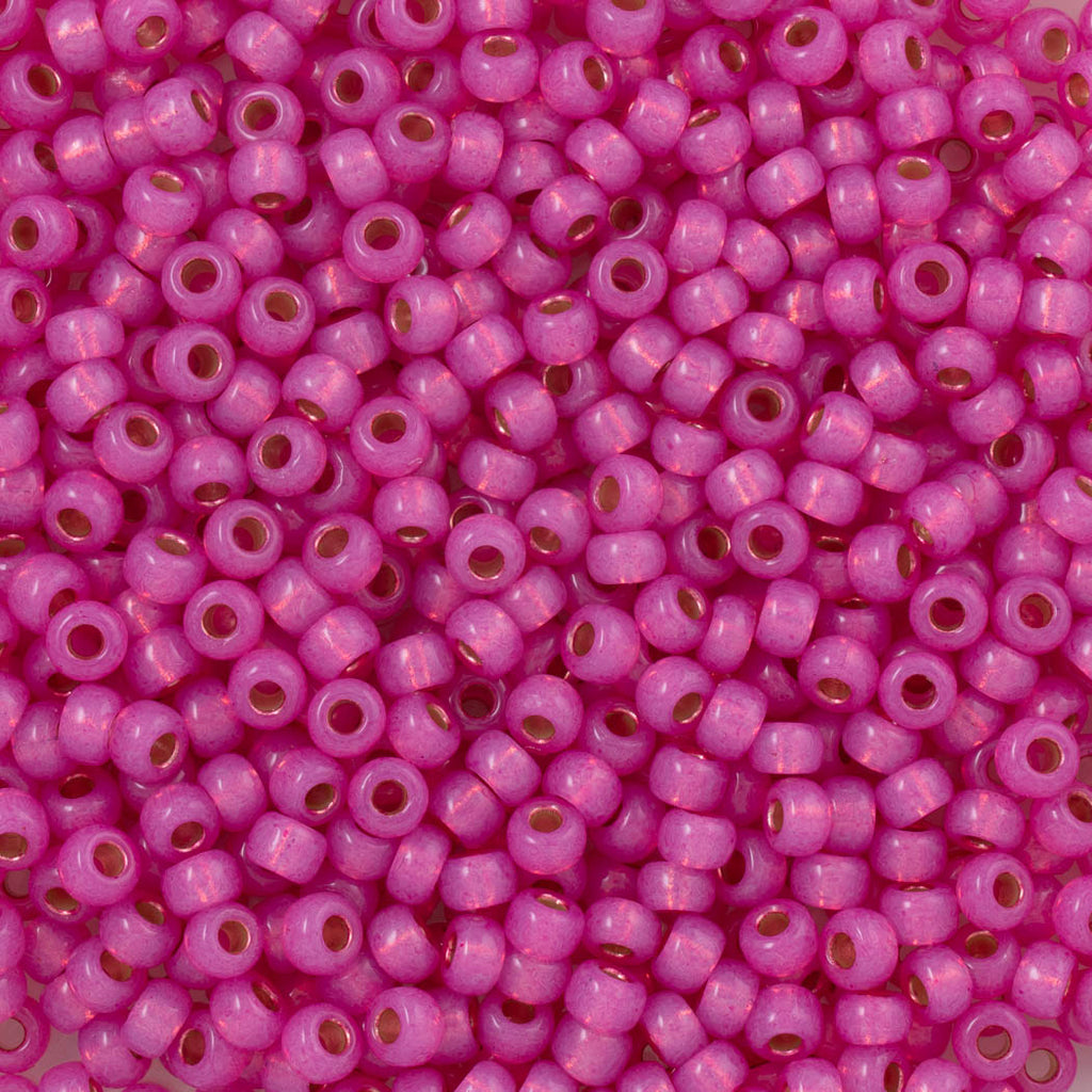 Miyuki Round Seed Bead 6/0 Duracoat Silver Lined Dyed Paris Pink (4238)