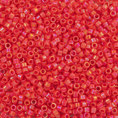 Miyuki Delica Seed Bead 11/0 Opaque Red AB 2-inch Tube DB159