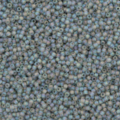 50g Toho Round Seed Bead 11/0 Transparent Matte Light Gray AB (176F)