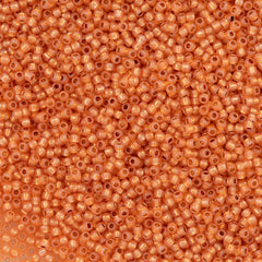 50g Toho Round Seed Beads 11/0 PermaFinish Silver Line Milky Grapefruit (2112PF)