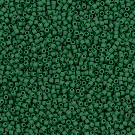 50g Toho Round Seed Bead 11/0 Opaque Matte Forest Green (47HF)