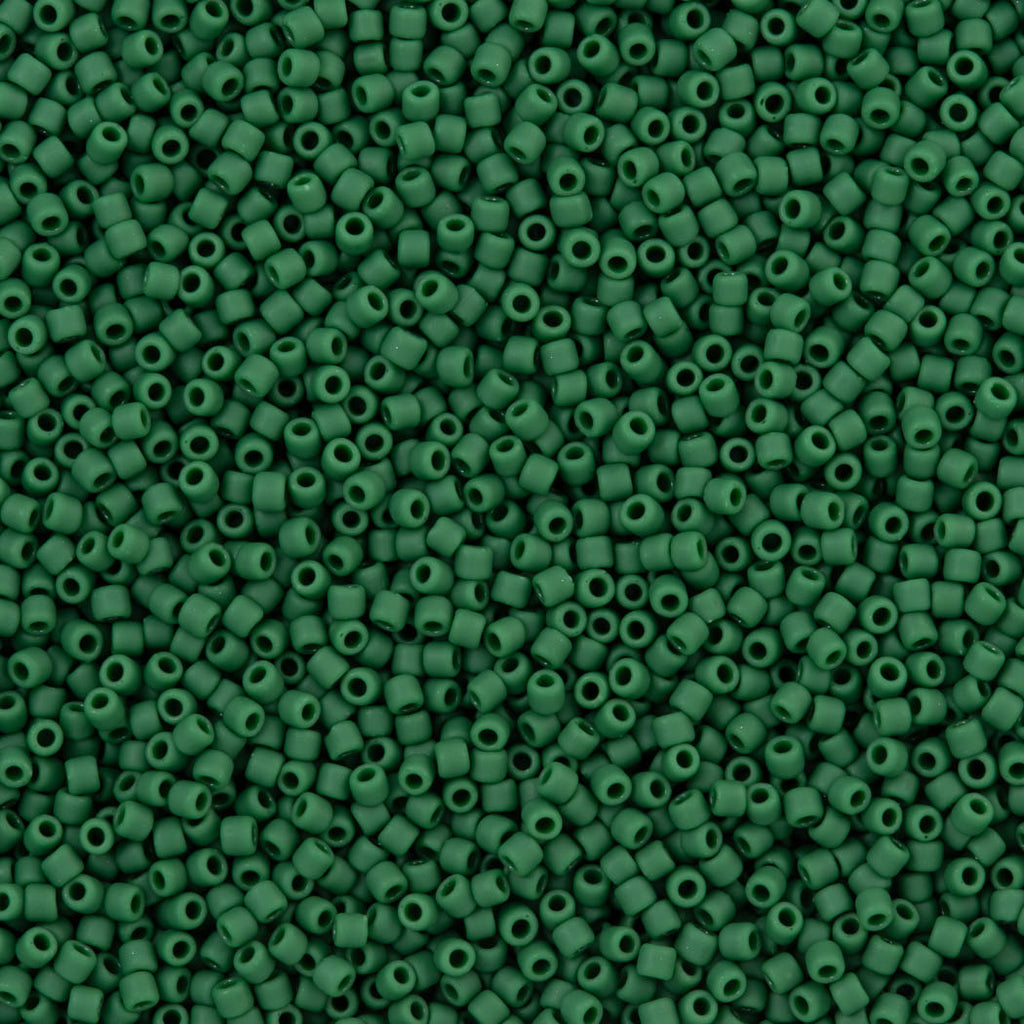 50g Toho Round Seed Bead 11/0 Opaque Matte Forest Green (47HF)