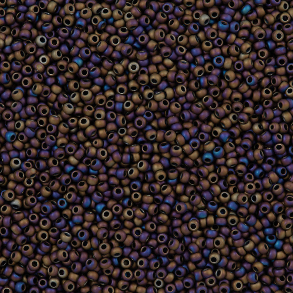 50g Toho Round Seed Bead 11/0 Opaque Matte Blue Purple Iris (615)