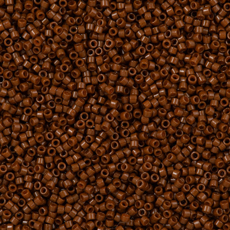 25g Miyuki Delica Seed Bead 11/0 Duracoat Dyed Opaque Cognac DB2142