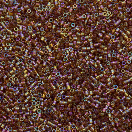 Miyuki Delica Seed Bead 11/0 Transparent Amber AB 2-inch Tube DB170