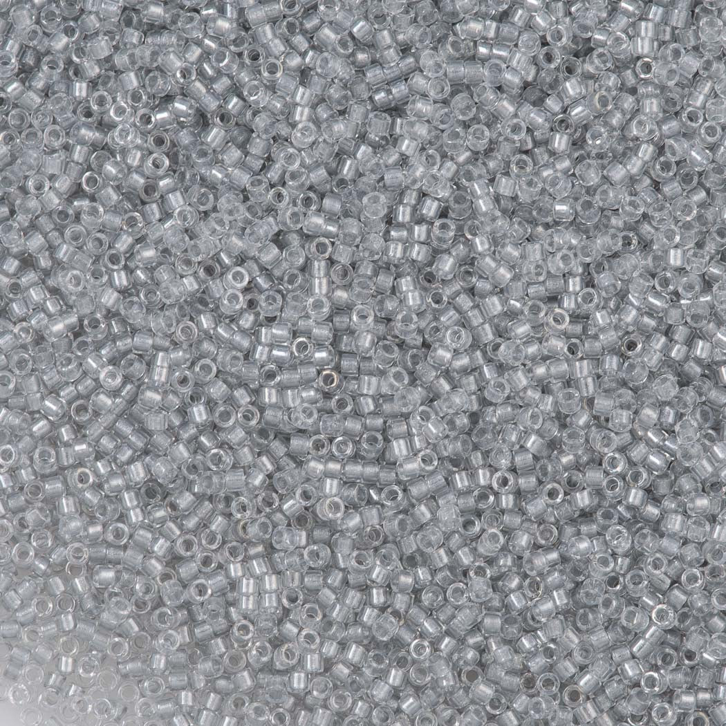 【ペリロコ】ハンドメイド ダックス 11/17 Miyuki Delica Seed Bead 11/0 Inside Dyed Color Crystal Silver 2