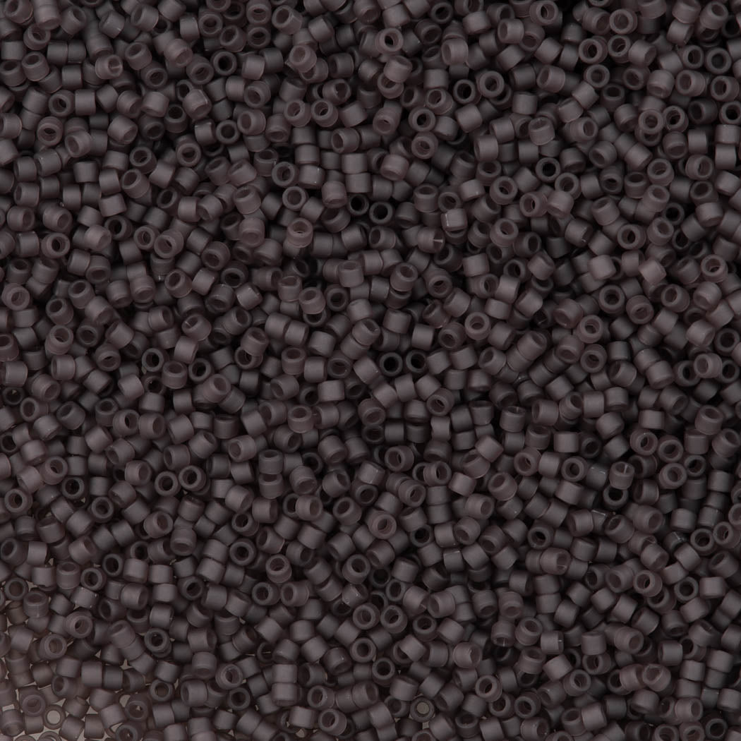 Miyuki Delica Seed Bead 11/0 Matte Glazed Luster Transparent Smoky Amethyst  2-inch Tube DB2405