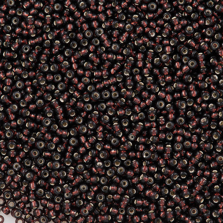 50g Miyuki Round Seed Bead 11/0 Silver Lined Smoke Amethyst (2428)