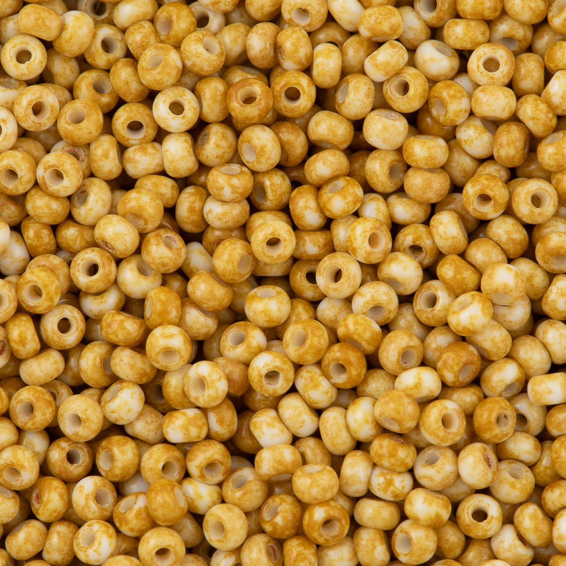 Czech Seed Bead 8/0 Opaque Travertine on White (66209)