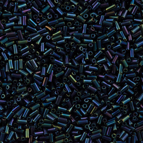 Miyuki 3mm Bugle Bead Metallic Blue AB 5-inch Tube (452)