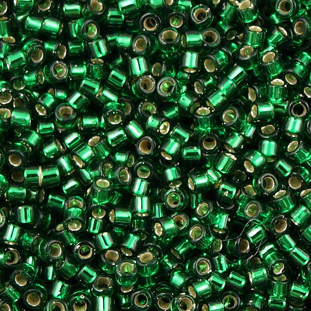 Miyuki Delica Seed Bead 11/0 Silver lined Green 2-inch Tube DB148