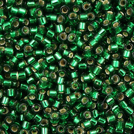 Miyuki Delica Seed Bead 11/0 Silver lined Green 2-inch Tube DB148