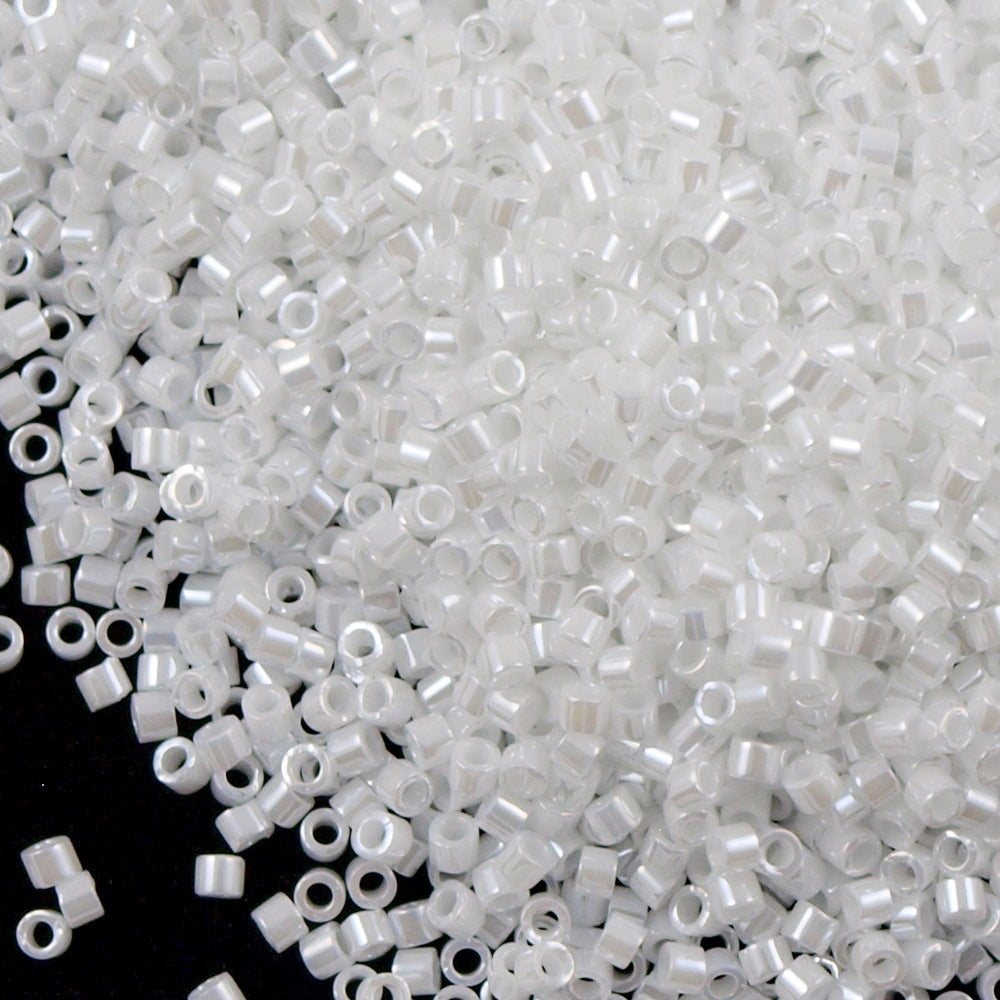 25g Miyuki Delica Seed Bead 11/0 Opaque White Luster DB201 – Aura